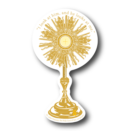 I Look at Him Monstrance Sticker 10-pack