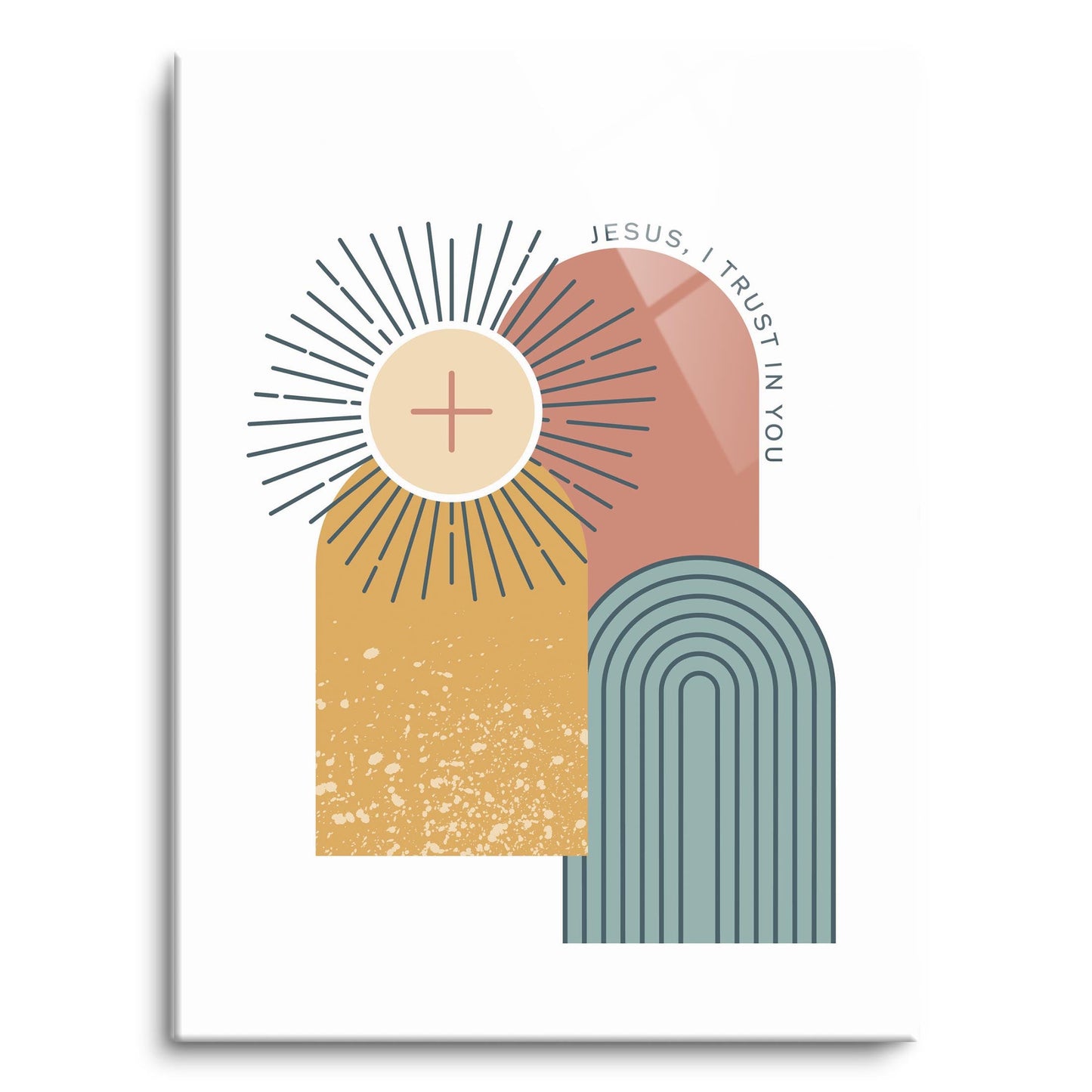 Jesus, I Trust in You Monstrance Rectangle Glass Plaque-12"x16"