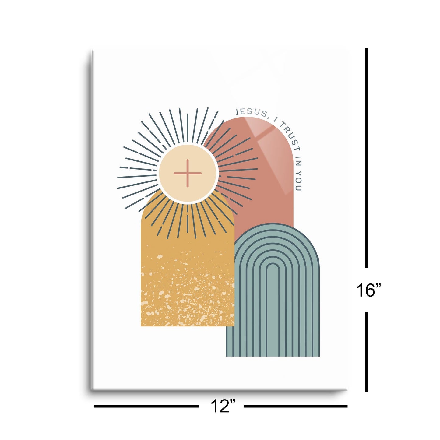 Jesus, I Trust in You Monstrance Rectangle Glass Plaque-12"x16"