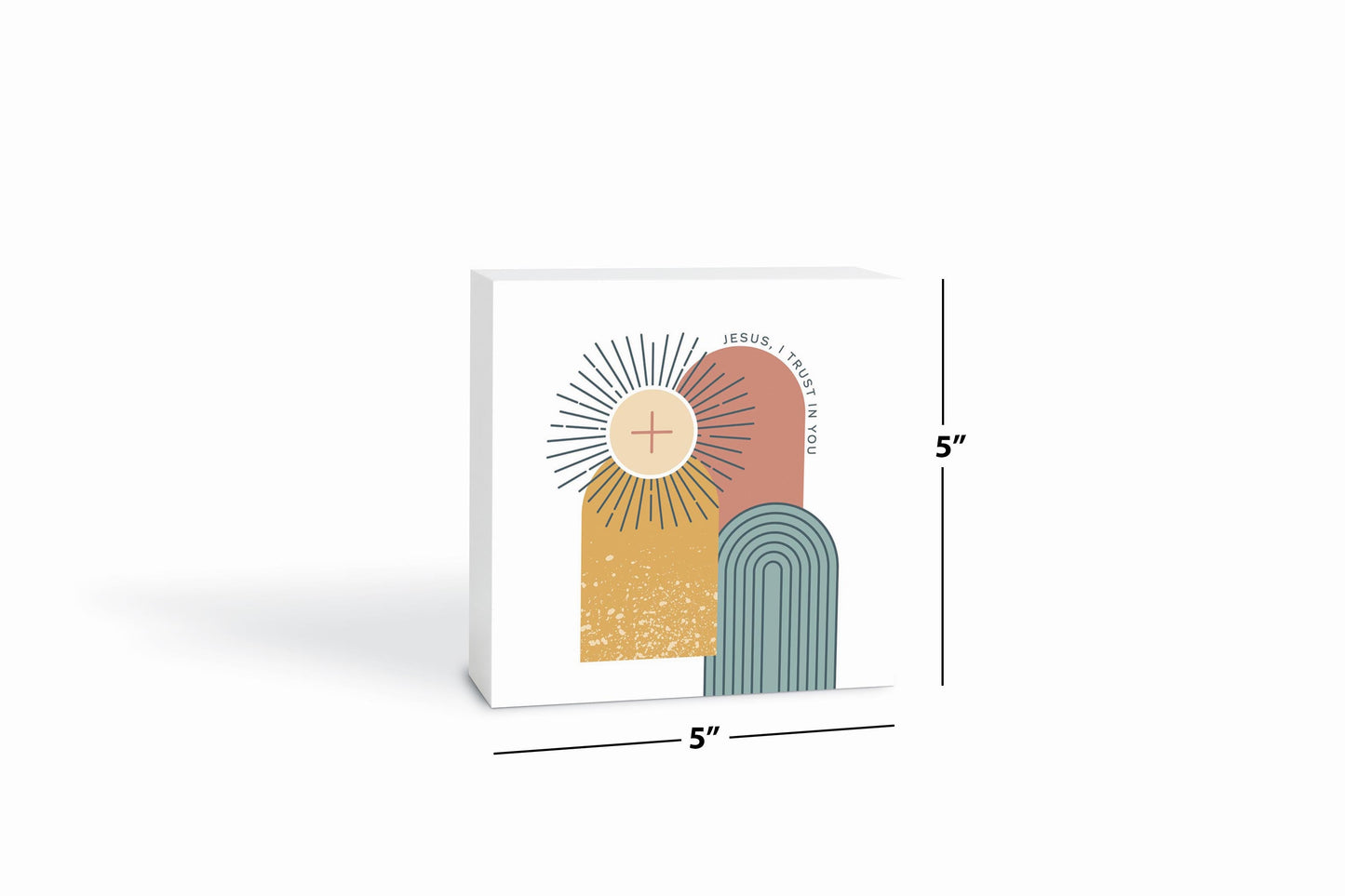 Jesus, I Trust in You Monstrance Square Wood Block-5"x5"