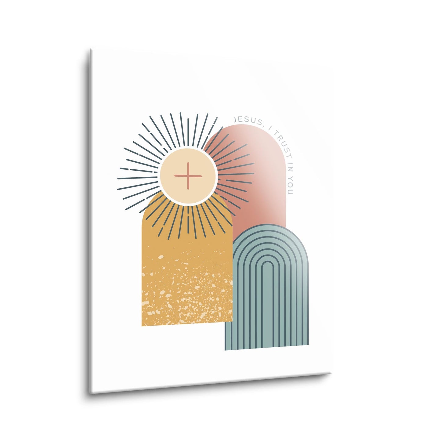 Jesus, I Trust in You Monstrance Rectangle Glass Plaque-12"x16"