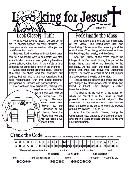 Looking for Jesus – Table: Children’s Bulletin (English)- Digital Download