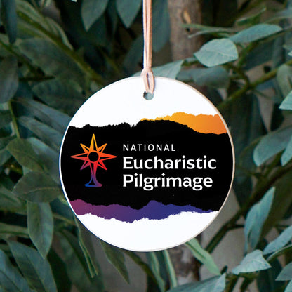 National Eucharistic Pilgrimage 4" Round Ornament-2