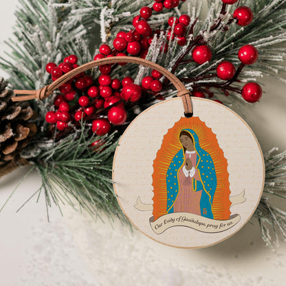 Our Lady of Guadalupe 4" Round Ornament-4