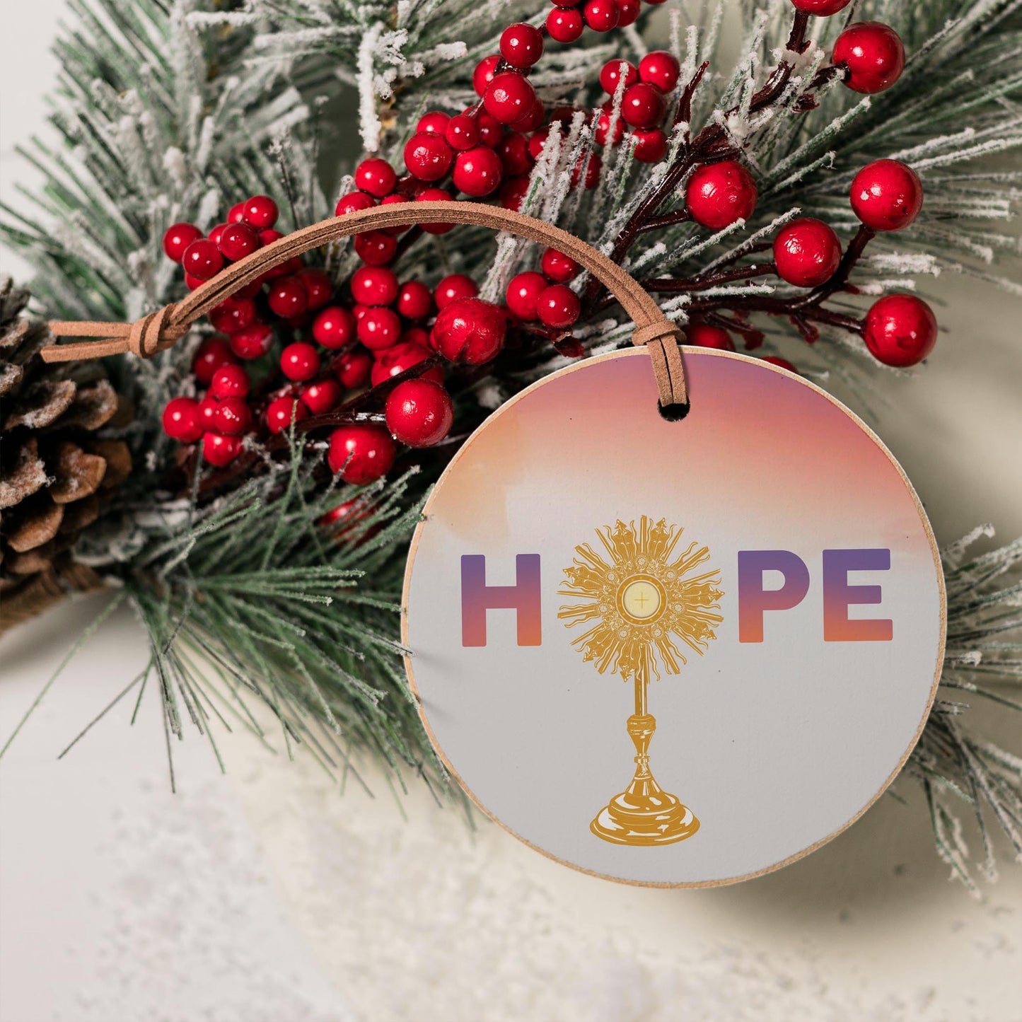 HOPE Monstrance 4" Round Ornament-4