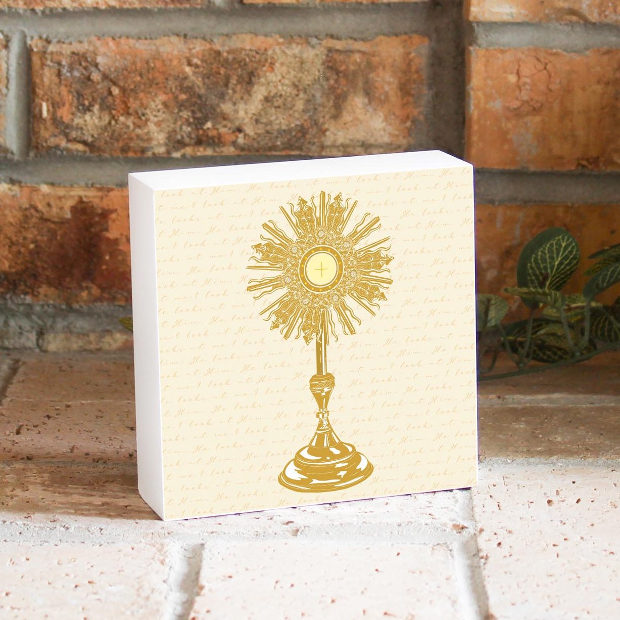 Monstrance 5x5 Wood Block-3