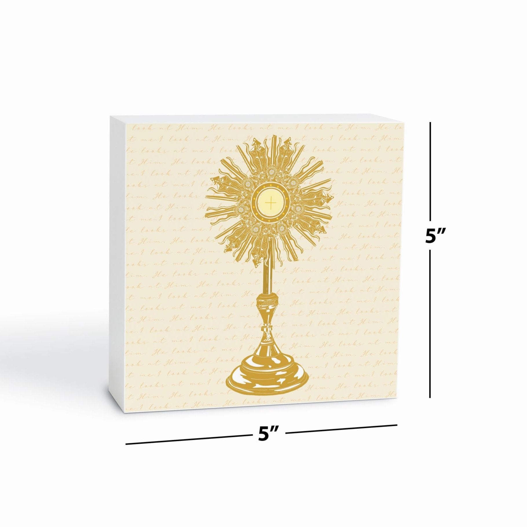 Monstrance 5x5 Wood Block-6