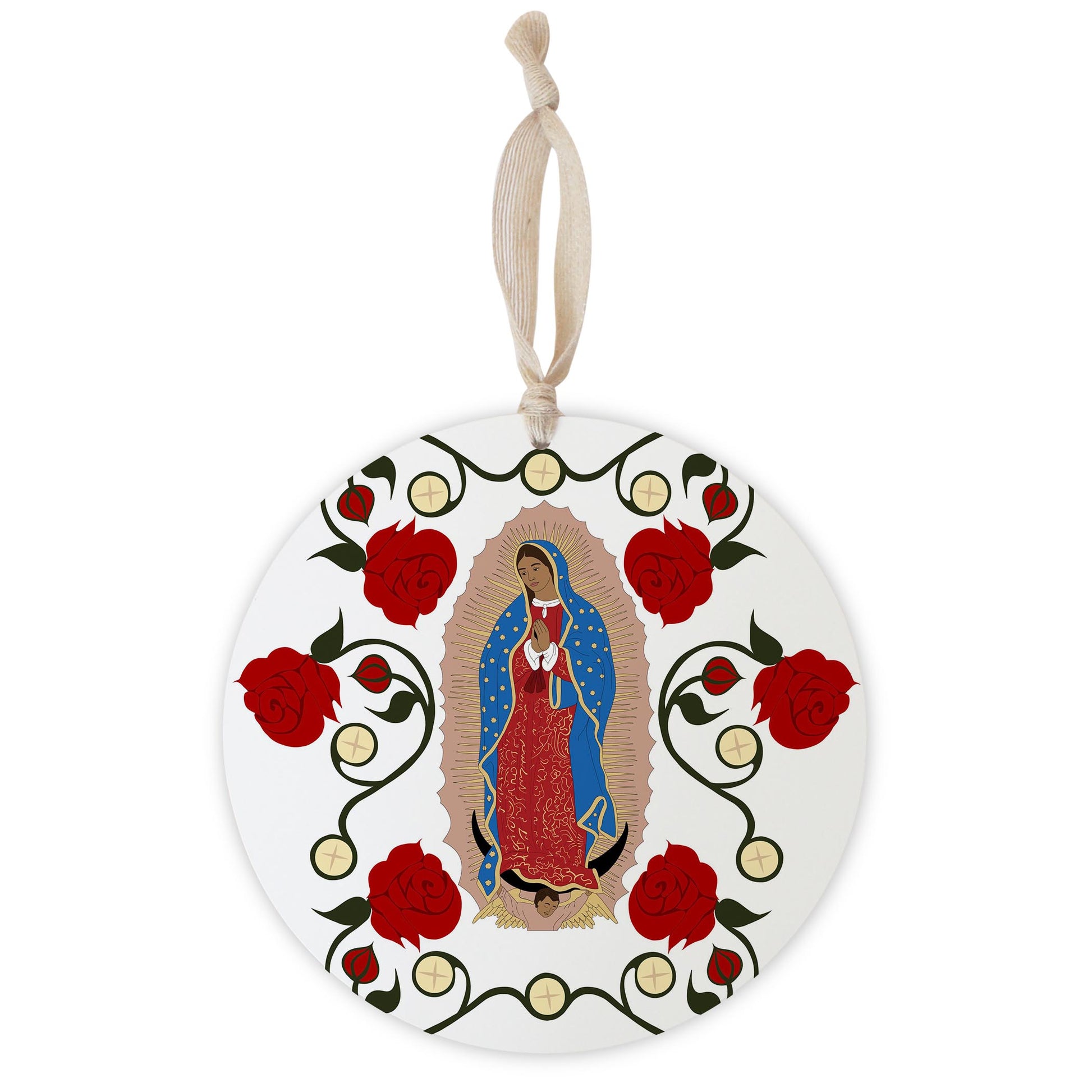 Our Lady of Guadalupe and the Eucharist 8" Hanging Sign-0