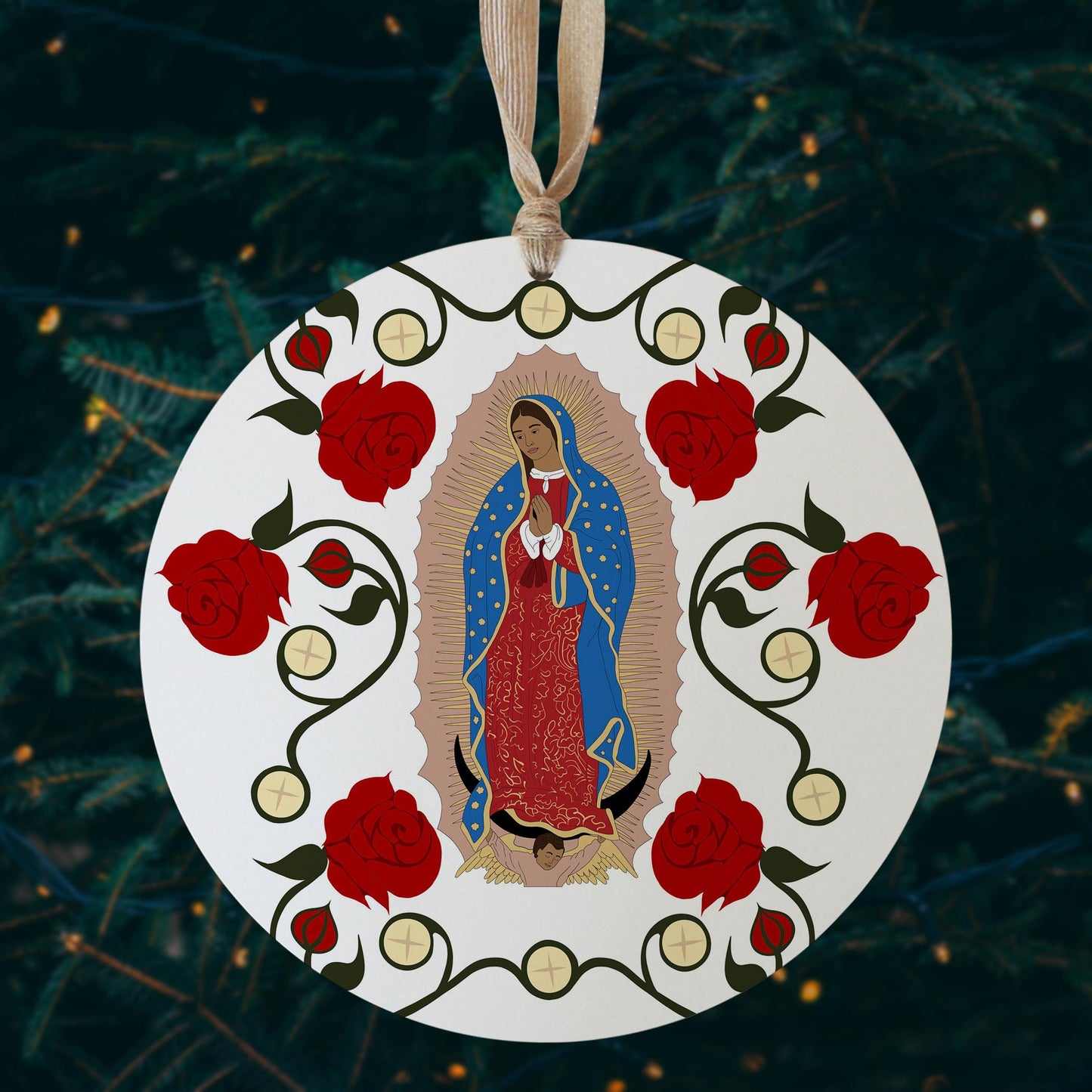 Our Lady of Guadalupe and the Eucharist 8" Hanging Sign-2