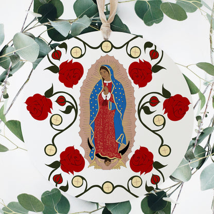 Our Lady of Guadalupe and the Eucharist 8" Hanging Sign-3