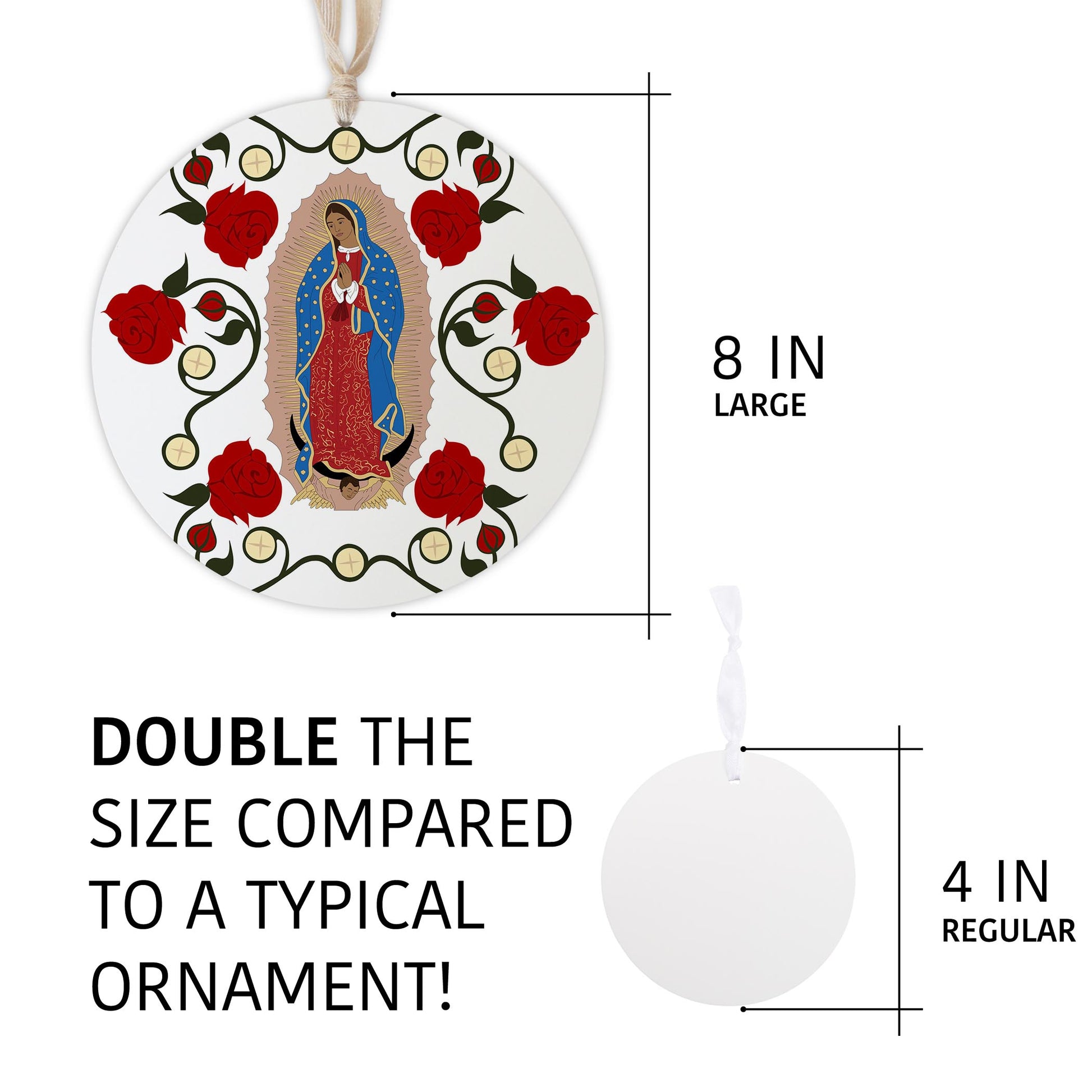 Our Lady of Guadalupe and the Eucharist 8" Hanging Sign-5