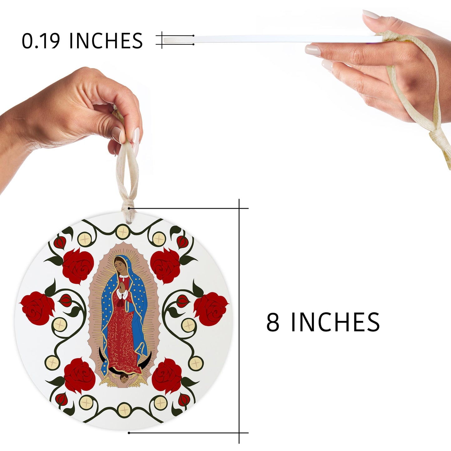 Our Lady of Guadalupe and the Eucharist 8" Hanging Sign-6